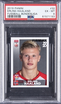 2019-20 Panini Fussball Bundesliga #32 Erling Haaland Rookie Card - PSA EX-MT 6 